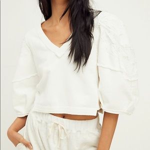 Free People Alyssa Rose Pullover - White - Medium